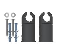 2 Anthracite Grey Single Clamp Brackets for Heated Towel Rail Radiators Flat & Curved Fits 22mm and 25mm
