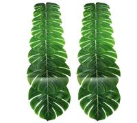 2 Artificial Leaf Table Runners, 86.6 Inches/220 cm, Tropical Leaves Table Runner, Synthetic Leaf Tablecloth