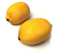 2 Artificial Lemons - Decorative Plastic Fruit