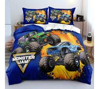 (2, AU Double(180x210cm)) Monster Jam Truck 3D Printed Duvet Cover Pillowcase Bedding Set Twin Full Queen King Size For Bedroom Decor