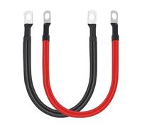 2 AWG Battery Cable 2AWG Gauge Pure Copper Battery Inverter Cables with 3/8 in Lugs Both Ends Power Inverter Wire Set for Automotive Solar Marine Boat RV Car Motorcycle Red and Black (1FT)