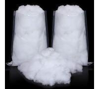 2 Bags Fake Snow Decoration Fluffy Artificial Cotton Fiber Fluffy Fake Clouds Soft Snow Blanket for Crafts Mantle Village Christmas Winter Indoor Home Decoration(White)