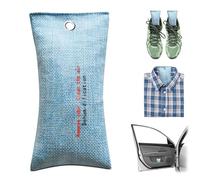 2 Bags Natural Air Purifying Bag | Bamboo Charcoal Odor Absorber for Home & Car | Closet Odor Eliminator, Small Room Deodorizer & Car Air Freshener | Charcoal Bags (75g light blue, Unscented)