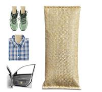 2 Bags Natural Air Purifying Bag | Bamboo Charcoal Odor Absorber for Home & Car | Closet Odor Eliminator, Small Room Deodorizer & Car Air Freshener | Charcoal Bags (75g beige, Unscented)