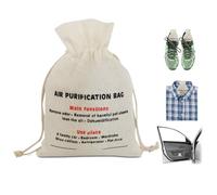 2 Bags Natural Air Purifying Bag | Bamboo Charcoal Odor Absorber for Home & Car | Closet Odor Eliminator, Small Room Deodorizer & Car Air Freshener | Charcoal Bags (200g beige, Unscented)