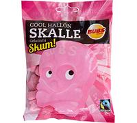 2 Bags x 90g of Bubs Godis Cool Hallonskalle Skum - Original - Swedish - Sour - Cool Raspberry Skull Foam - Gelatine Free - Wine Gums - Candy