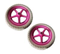 2 Balance Bike Replacement Wheels, Low-Noise Wheels, Airless Tires, Shock-Resistant Surface, Double Material Structure PP PE for Outdoor, Pink