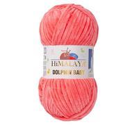 2 Ball/Skein Himalaya Dolphin Baby Yarn Each Skein 100 g 120 m Super Bulky Polyester Blanket Yarn Velvet Yarn Amigurumi Yarn (80332 Dark Salmon)