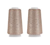 2 Balls Accessory Lurex Yarn, Shining Glitter Metallic Knitting-in Yarn, Sparkle Thread for Knitting and Crochet Sweater Shawl 5000 Yards (Champagne)