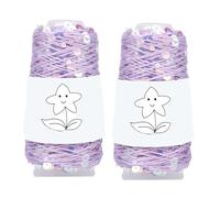 2 Balls Sequin Sparkle Cotton Yarn, Metallic Lurex Sequin Thread Accessories Knit it in Yarn for Knitting and Crocheting 100g (Illusion Purple, L)