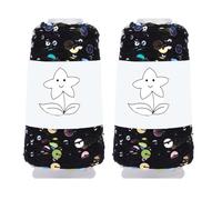 2 Balls Sequin Sparkle Cotton Yarn, Metallic Lurex Sequin Thread Accessories Knit it in Yarn for Knitting and Crocheting 100g (Black, L)