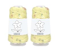 2 Balls Sequins Sparkle Cotton Yarn, Lurex Sequin Thread Accessories Knit it in Yarn with Metallic Shine for Knitting and Crocheting 100g (Illusion Yellow, L)