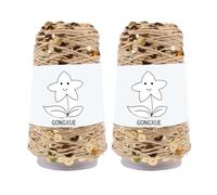 2 Balls Sequins Sparkle Cotton Yarn, Lurex Sequin Thread Accessories Knit it in Yarn with Metallic Shine for Knitting and Crocheting 100g (Illusion Gold, L)