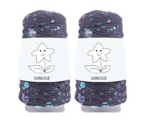 2 Balls Sequins Sparkle Cotton Yarn, Lurex Sequin Thread Accessories Knit it in Yarn with Metallic Shine for Knitting and Crocheting 100g (Carbon Grey, L)