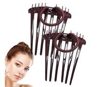 2 Bandette Comb, Bandette Comb With Elastic Band, Hair Side Clip With Ponytail Holder, Ponytail Bump It UP Volume Inserts Combs Hair Comb Hair Styling Tool
