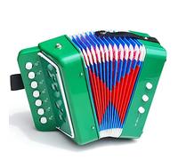 2 Bass 7 Keys Accordian,Children Piano Accordion Mini Accordion Musical Instrument Educational Toy for Kids Boys Girls (Green)