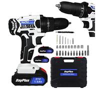 2 Batteries Electric Drill 21V Drill Sets Combo kit with DIY 29 Piece Accessory Kit, Powerful 21 Volts Combi Driver, 25+1 Torque Setting, Max 45NM Torque, Electric Screwdrivers with 29 Drill Bits