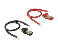 2 Battery Cables with Cable Battery Switch 50cm 16mm2 5AWG M8 12V Copper Power Leads for Car, Boat and Solar Batteries, Long lasting Rubber Insulation with Secure