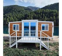 2 Bedrooms Luxury Tiny Home to Live in for Adults, Prefabricated Foldable Tiny House Portable Mobile Office Container Backyard Guest Home Quick Build Farm Villa