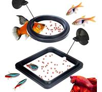 2 Betta Feeding Rings with Round Floating Design to Prevent Food from Washing into Filter, Guppy, Goldfish, Other Small Fish