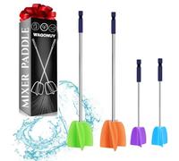 2 Big+2 Small Silicone Resin Mixer Paddles for Drill, Epoxy Mixer Attachment for Drill, Paint Mixer/Paint Stirrer for Mixing Resin, Epoxy, Silicone Molds