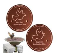 2 Bird Bath Purification Discs - Copper Water Keeper, All Season Garden Fountain Disk with Triple Point Support