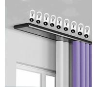 2 Black Aluminum Curtain Track 240cm Ceiling Rail with Accessories Room Divider Set for Bedroom & Living Room Heavy Duty & Easy Installation