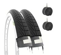 2 x Bianconeri Tyre + 2 Inner Tubes for Graziella Bicycle City Bike 20 x 1.75 (47-406) White Black