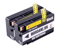2 Black Compatible Ink Cartridge Replace 950XLB 951XLC 951XLM 951XLY for HP Officejet Pro 8100 8600 8600+ 251dw 276dw Printers