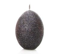 2 Black Egg Shaped Candles | Sparkly Effect
