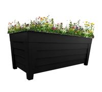 2 Black Large Grosvenor Troughs Long Flower Planters For Home & Garden