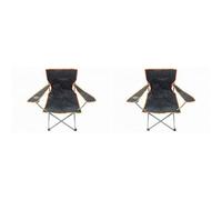 2 Black & Orange Folding Chair With Cup Holder