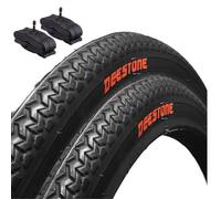 2 Black Tyre + 2 Inner Tubes for City Bike Bicycle 26 x 1 3/8 (37-590)