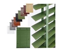 2" Blackout Wood Blinds for Indoor Windows,Wooden Blind 22in 30in 37in 40in 55in 65in 70in Horizontal Window Shades for Bathroom Office Living Room Cordless(Green)