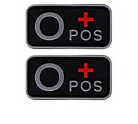 2 Blood Type Patches 3D PVC Rubber A+B+AB+O+Positive and Negative Rubber Patches DIY Badge Military Morale Small Patch Medical Armband Badge (O+)