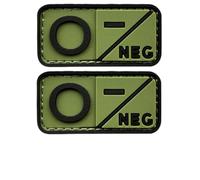 2 Blood Type Patches 3D PVC Rubber A+B+AB+O+Positive and Negative Rubber Patches DIY Badge Military Morale Small Patch Medical Armband Badge (O-)