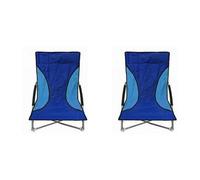 2 Blue Nalu Folding Low Seat Beach Chairs