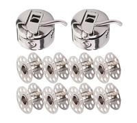 2 Bobbin Case and 8 Metal Bobbins, Sewing Machine Bobbins Sewing Spools for Brother, Janome, Toyota, New Home & More Domestic SewingMachines