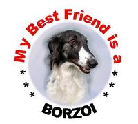 2 Borzoi Car Stickers My Best Friend