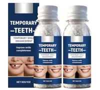 2 Bottles of Denture Repair Kit, Durable Temporary Filling Kit for Missing, Broken Teeth, Emergency Fixing Dislodged Crowns