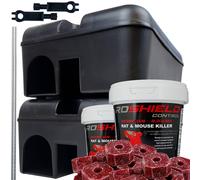(2 Box Kit) Roshield Single Feed Rat Blocks & Tamper Resistant Bait Station Kit