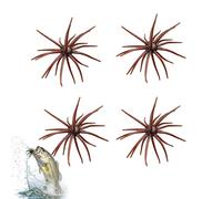 2 Box Lure Bait for Black Pits, Soft Simulation Sea Urchin Bait, Artificial Squirm Fuzzy Dice Fishings Soft Lure Baits Accessories for Bass, Mandarin Fish, Snakehead, Catfish (brown, M)