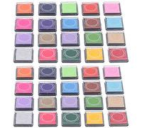 2 Box Stamp Pad Set, 20 Colors Non - Finger Ink Pad for Kids, Water - Based Craft Ink Pad with Soft Vibrant Colors, Easy Clean DIY Art Supplies for Children's