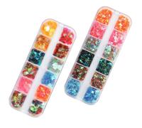 2 Boxes Manicure Sequins Maple Leaf Star Nail Art Glitter | High Gloss Sequins, Natural or Artificial Nails, Autumn Themes, Christmas, Face and Artificial Tips