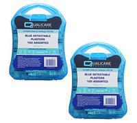 100 Assorted Sterile Blue Plasters, Detectable for Catering
