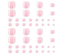 2 Boxes of Short Simulation Toenail Stickers, with Jelly Glue and Rubbing Strips, Fully Fit The Design of The Nail Surface, and Come with Paste for Daily Nail Decoration.