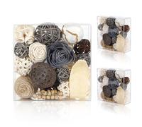 2 Boxes of White Potpourri Bowl Filler Decorative Scented Decorative Balls for Centerpiece Bowls Mixed Dried Flower Vase Filler for Home Decoration (Grey)