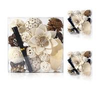 2 Boxes of White Potpourri Bowl Filler Decorative Scented Mixed Dried Decorative Balls for Centerpiece Bowls Flower Vase Filler for Home Decoration (White)