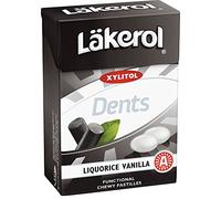 2 Boxes x 85g of Läkerol Dents Liquorice Vanilla - Original - Swedish - Sugar Free - Xylitol - Pastilles - Lozenges - Dragees - Drops - Candies - Sweets