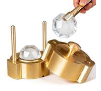2'' Brass Ice Ball Press Kit, Manual Round Shape Press, Ice Ball Maker for Whiskey, 2'' (5cm) Ice Sphere, Detachable Two-piece, No Power Needed, for Whiskey, Cocktails, Bourbon Null Polygon